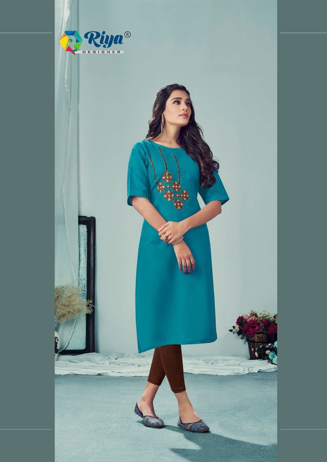 Riya Aafreen 2 Regular Wear Cotton Embroidery Latest Kurti Collection